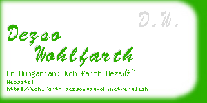 dezso wohlfarth business card